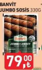 BANVİT JUMBO SOSİS 330 G fiyat ve kampanya bilgisi